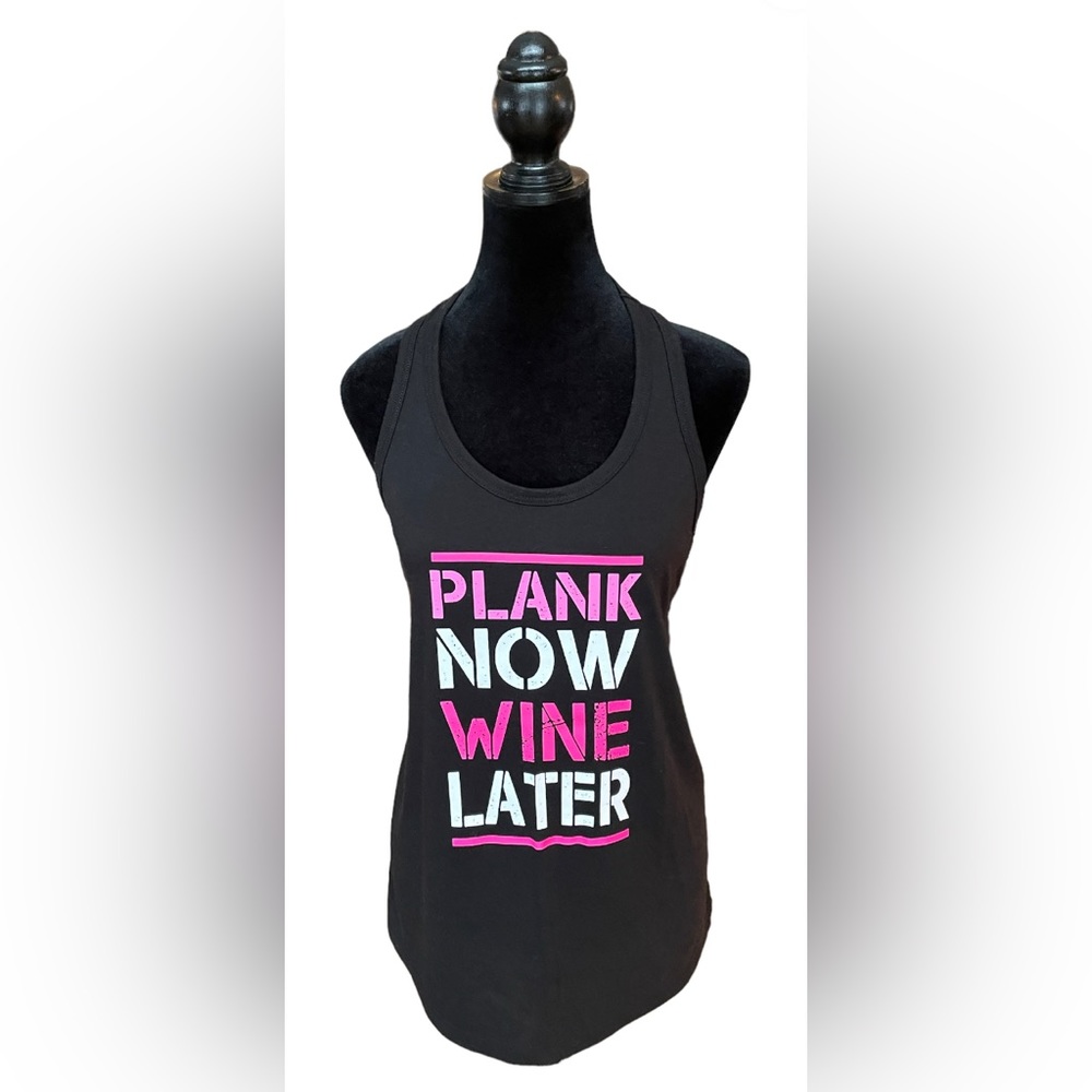 Athletic Works: Plank now Wine later Muscle Shirt